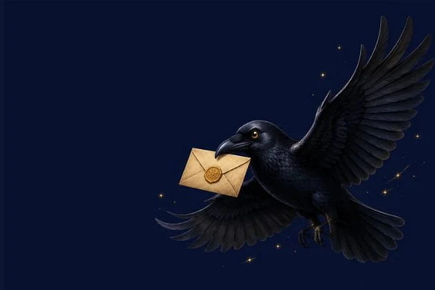 En ravn med et forseglet brev